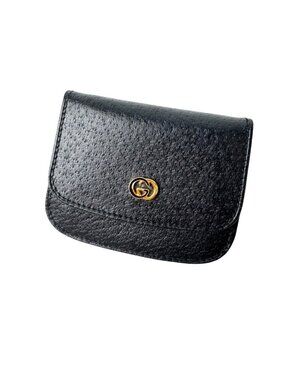 Gucci Vintage GG Marmont Coin Purse Black Leather